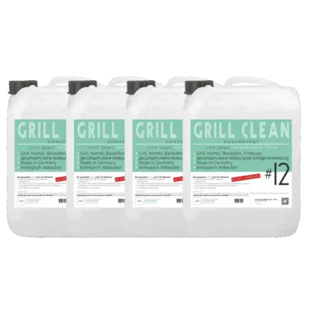 Angebotspaket 4x 10L Grill Clean Konzentrat – Stark gegen eingebrannte Fette für Kombidämpfer, Grill, Ofen etc.