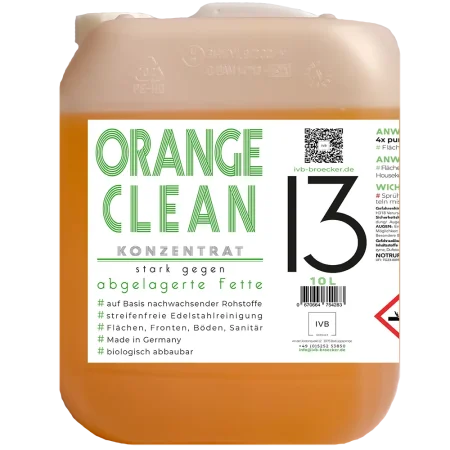 10L Orange Clean Konzentrat – Orangenreiniger mit Orangenterpenen, stark gegen abgelagerte Fette.