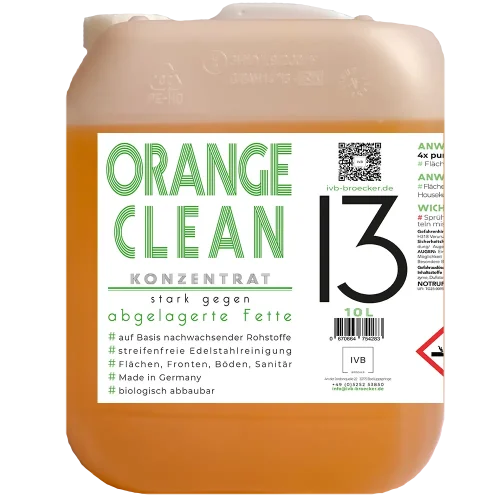 10L Orange Clean Konzentrat – Orangenreiniger mit Orangenterpenen, stark gegen abgelagerte Fette.