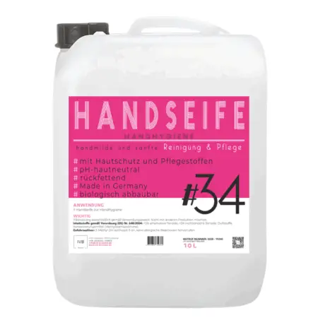 10 L Kanister Handseife für Gewerbe – Hautfreundliche Flüssigseife für professionelle Anwendungen. Seife kaufen bei ivb.
