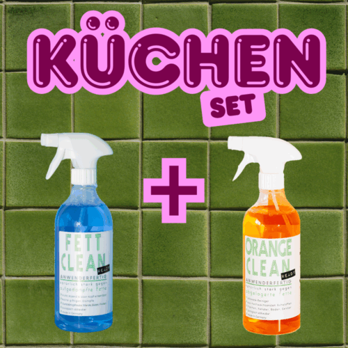 Küchenreiniger-Set mit 2x 0,75 L Sprühflaschen – Orangenreiniger und Fettlöser für hygienisch saubere Küchen im End-of-Summer Sale