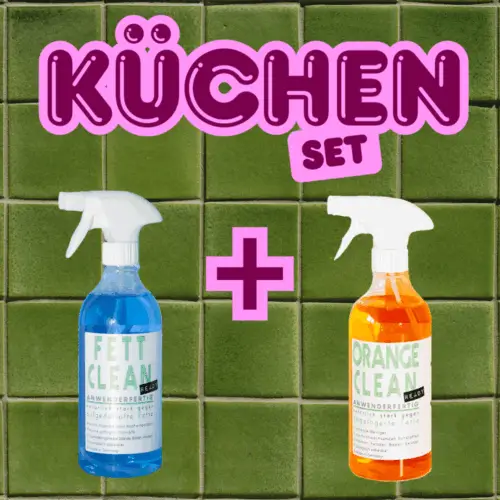 Küchenreiniger-Set mit 2x 0,75 L Sprühflaschen – Orangenreiniger und Fettlöser für hygienisch saubere Küchen im End-of-Summer Sale