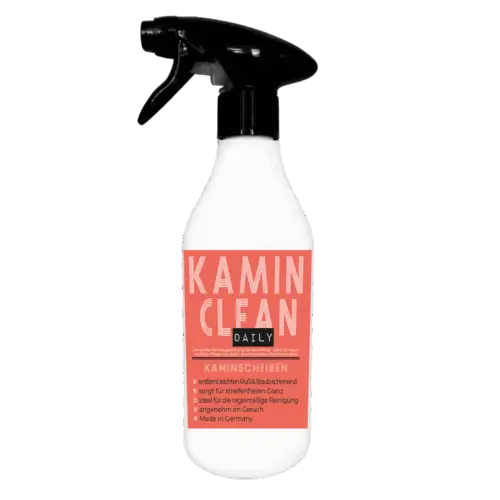 0,5 L Kamin Clean Daily – milder Kaminreiniger für die tägliche Reinigung von Kaminscheiben, sorgt für streifenfreie Sicht und schonende Sauberkeit am Kaminofen. Kaminscheibe reinigen war nie einfacher!